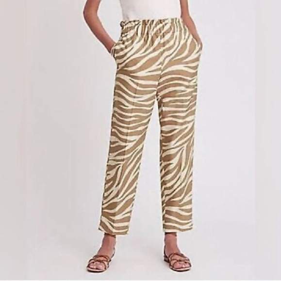 Ann Taylor Factory Pants - Ann Taylor Factory petite tan paperback ankle pants. Size small